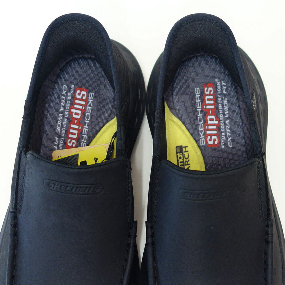 スケッチャーズSKECHERSPARSONOSWIN204866WWBBKブラック（メンズ）エクストラワイド(6E)レザーオイルヌバックスリッポンハンズフリー「靴」