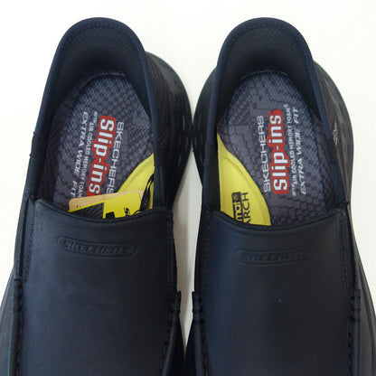 スケッチャーズSKECHERSPARSONOSWIN204866WWBBKブラック（メンズ）エクストラワイド(6E)レザーオイルヌバックスリッポンハンズフリー「靴」