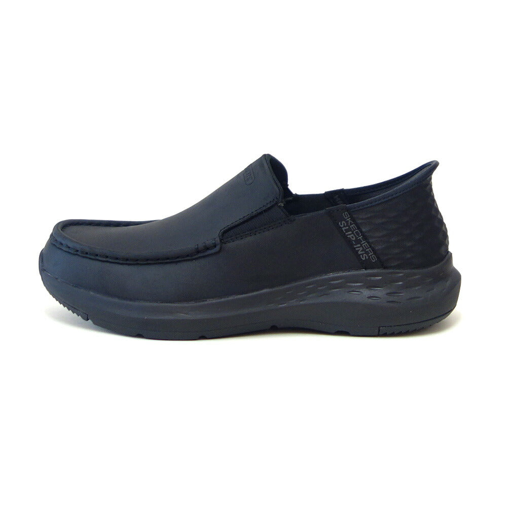 スケッチャーズSKECHERSPARSONOSWIN204866WWBBKブラック（メンズ）エクストラワイド(6E)レザーオイルヌバックスリッポンハンズフリー「靴」