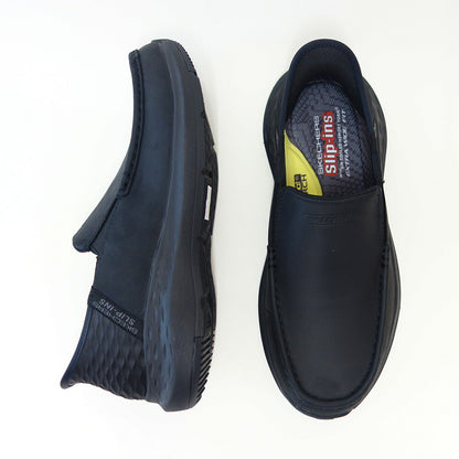 スケッチャーズSKECHERSPARSONOSWIN204866WWBBKブラック（メンズ）エクストラワイド(6E)レザーオイルヌバックスリッポンハンズフリー「靴」