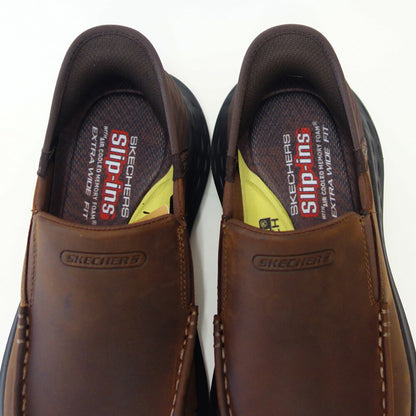 スケッチャーズSKECHERSPARSONOSWIN204866WWCDBダークブラウン（メンズ）エクストラワイド(6E)レザーオイルヌバックスリッポンハンズフリー「靴」