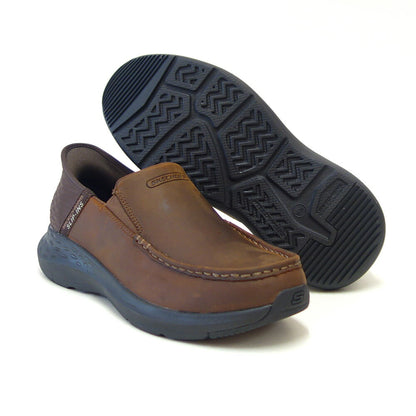 スケッチャーズSKECHERSPARSONOSWIN204866WWCDBダークブラウン（メンズ）エクストラワイド(6E)レザーオイルヌバックスリッポンハンズフリー「靴」