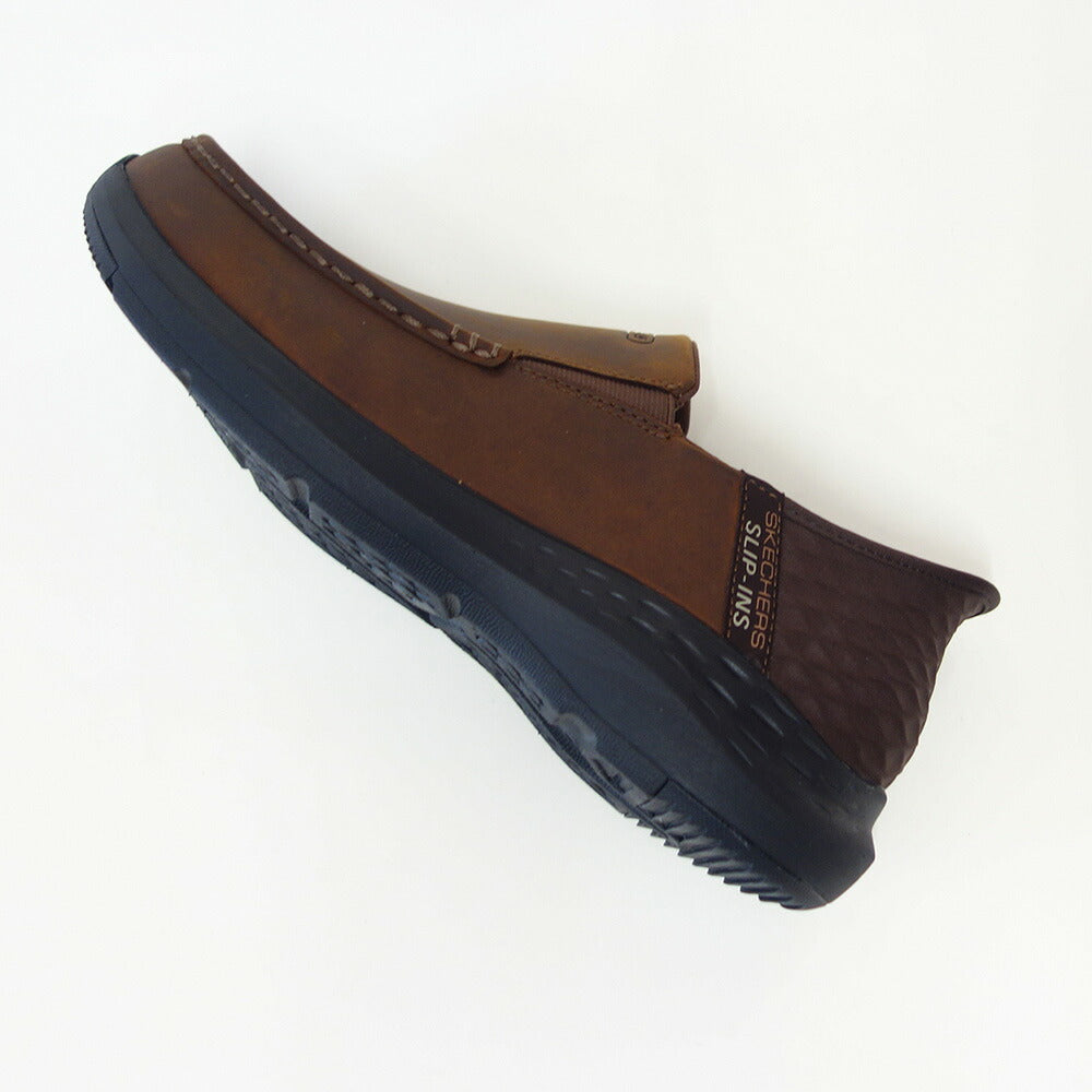 スケッチャーズSKECHERSPARSONOSWIN204866WWCDBダークブラウン（メンズ）エクストラワイド(6E)レザーオイルヌバックスリッポンハンズフリー「靴」