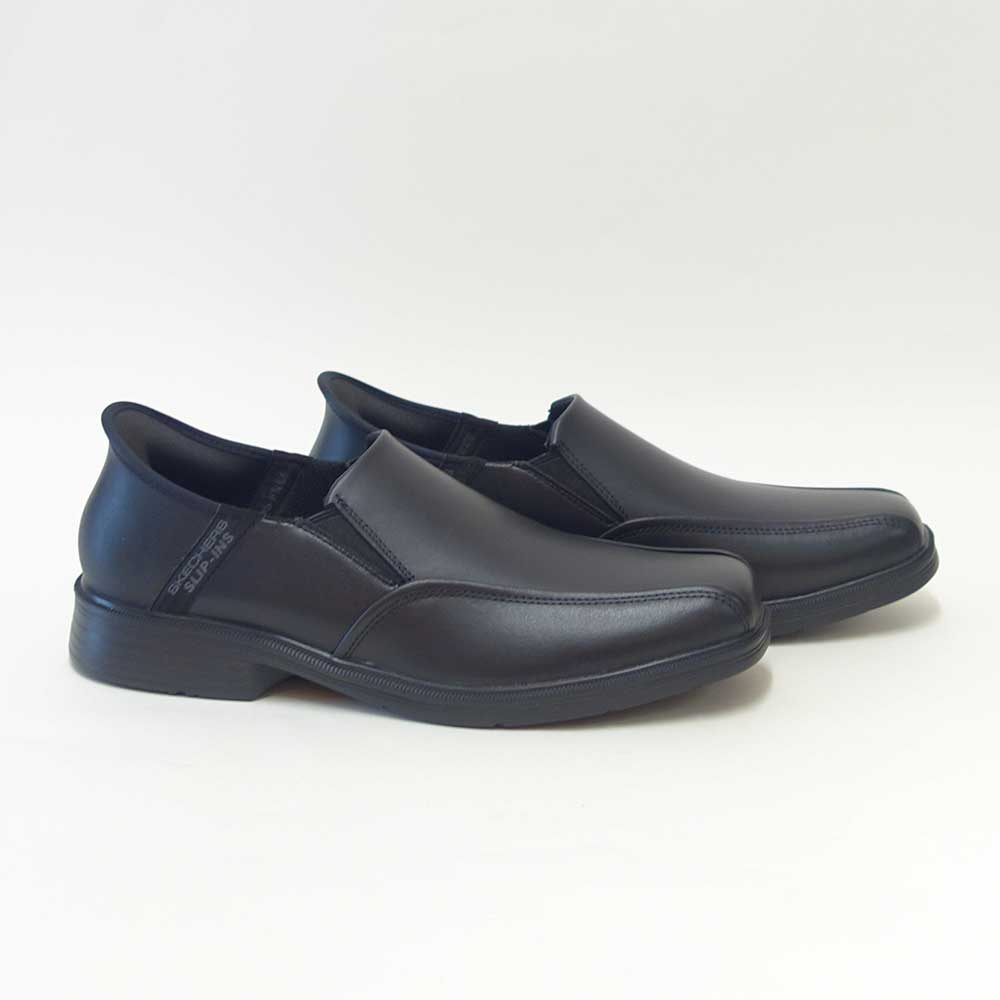 スケッチャーズSKECHERSCASWELLフラントーネ205169BLKブラック（メンズ）リラックスドフィット(3E)レザースリッポンハンズフリービジネス「靴」