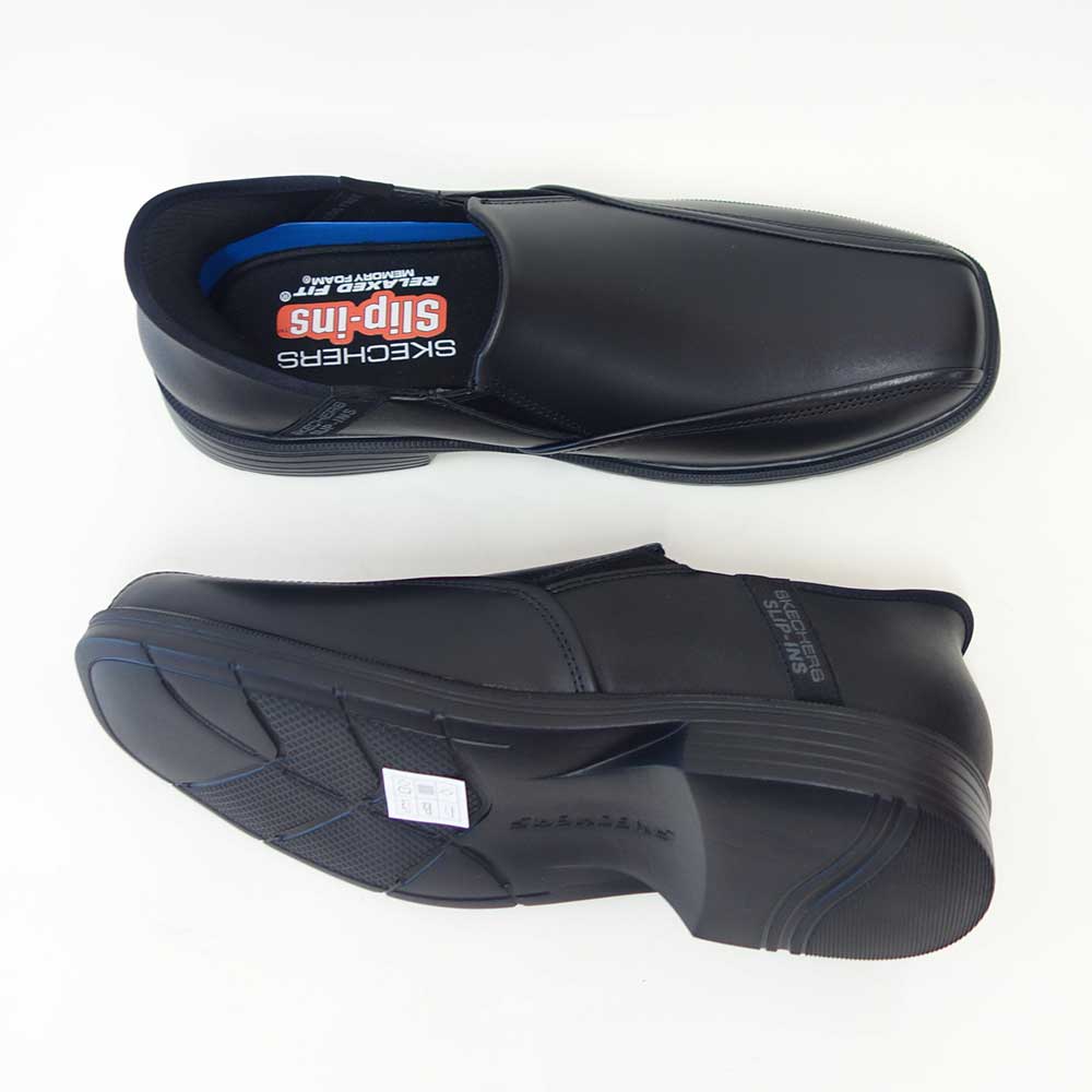 スケッチャーズSKECHERSCASWELLフラントーネ205169BLKブラック（メンズ）リラックスドフィット(3E)レザースリッポンハンズフリービジネス「靴」