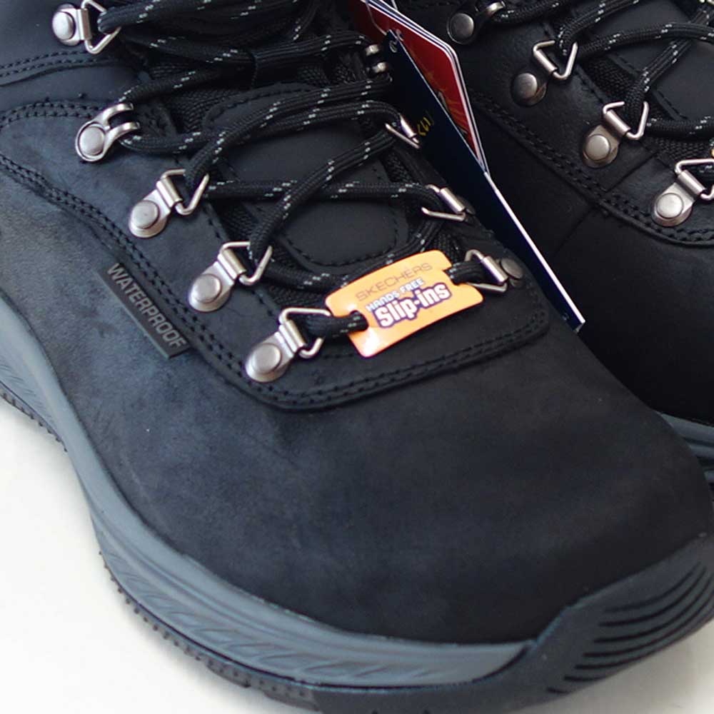 スケッチャーズSKECHERSMEROEパイクマン205285WWBBKブラック（メンズ）エクストラワイド(5E)レザーオイルヌバックウォーキングハンズフリー「靴」