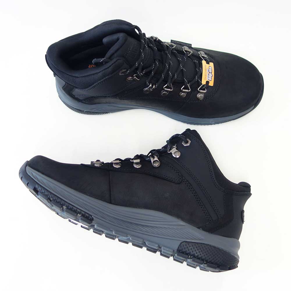 スケッチャーズSKECHERSMEROEパイクマン205285WWBBKブラック（メンズ）エクストラワイド(5E)レザーオイルヌバックウォーキングハンズフリー「靴」
