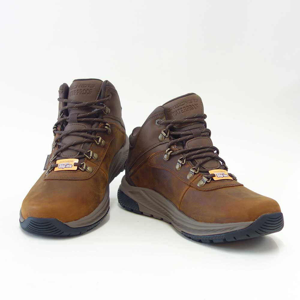 スケッチャーズSKECHERSMEROEパイクマン205285WWBRNブラウン（メンズ）エクストラワイド(5E)レザーオイルヌバックウォーキングハンズフリー「靴」