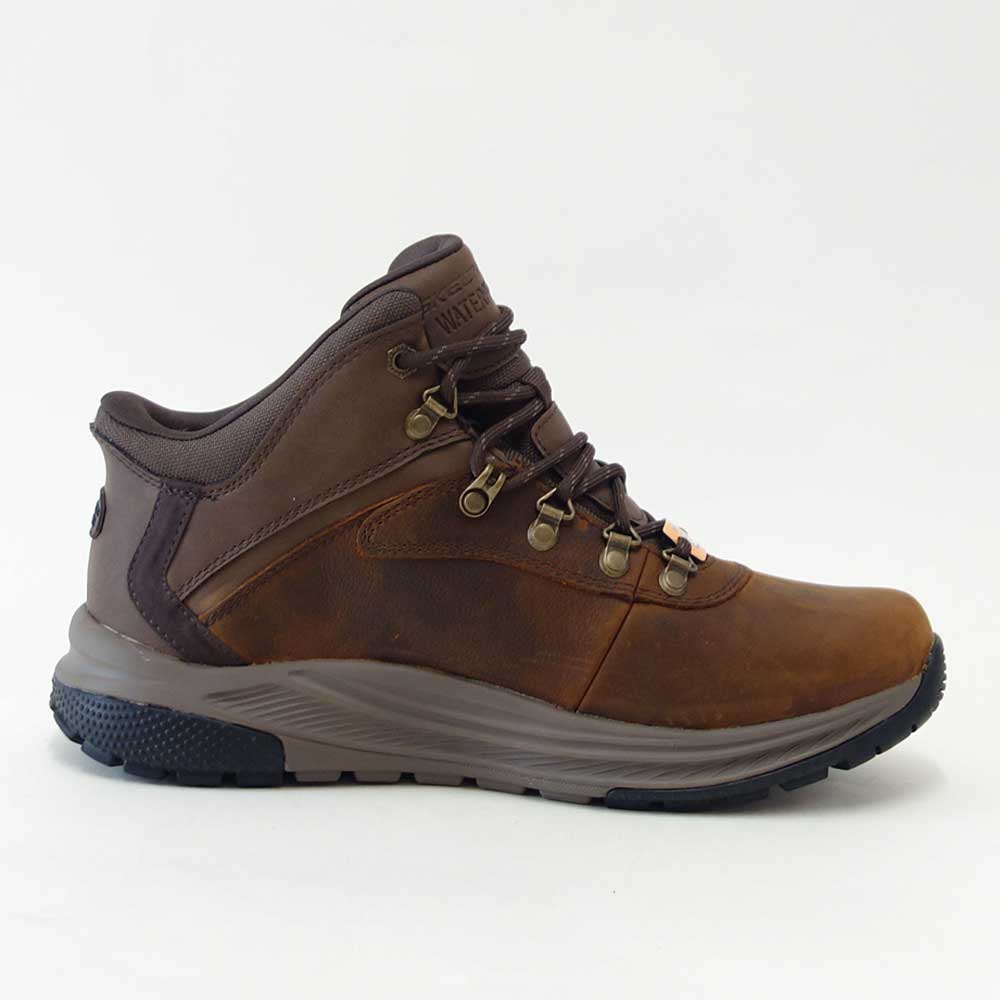 スケッチャーズSKECHERSMEROEパイクマン205285WWBRNブラウン（メンズ）エクストラワイド(5E)レザーオイルヌバックウォーキングハンズフリー「靴」