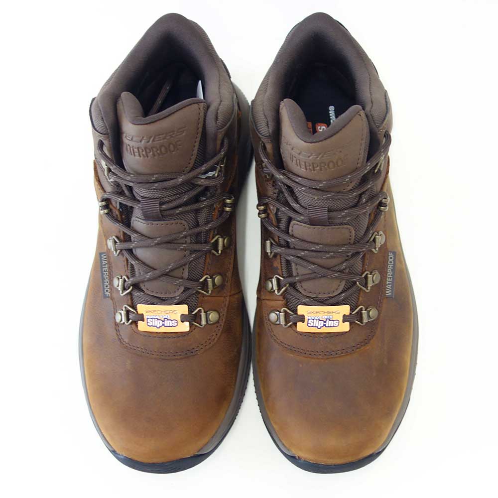 スケッチャーズSKECHERSMEROEパイクマン205285WWBRNブラウン（メンズ）エクストラワイド(5E)レザーオイルヌバックウォーキングハンズフリー「靴」