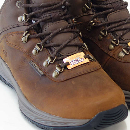 スケッチャーズSKECHERSMEROEパイクマン205285WWBRNブラウン（メンズ）エクストラワイド(5E)レザーオイルヌバックウォーキングハンズフリー「靴」