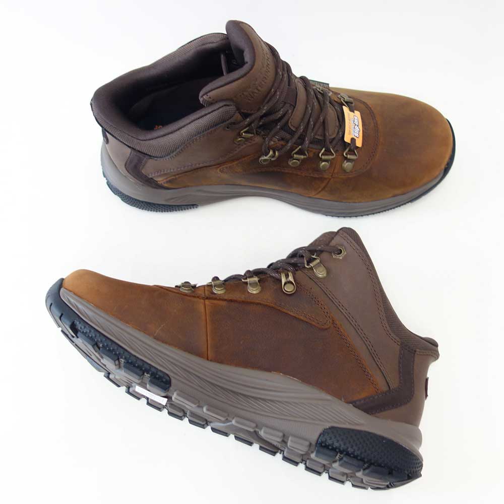 スケッチャーズSKECHERSMEROEパイクマン205285WWBRNブラウン（メンズ）エクストラワイド(5E)レザーオイルヌバックウォーキングハンズフリー「靴」