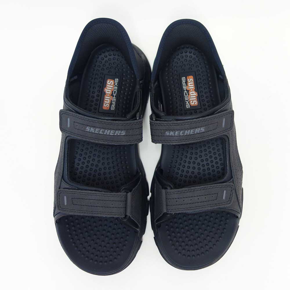 スケッチャーズSKECHERSリラックスドフィット：トレスメン-リース205289ブラック（メンズ）スポーツサンダルスニーカーハンズフリー「靴」