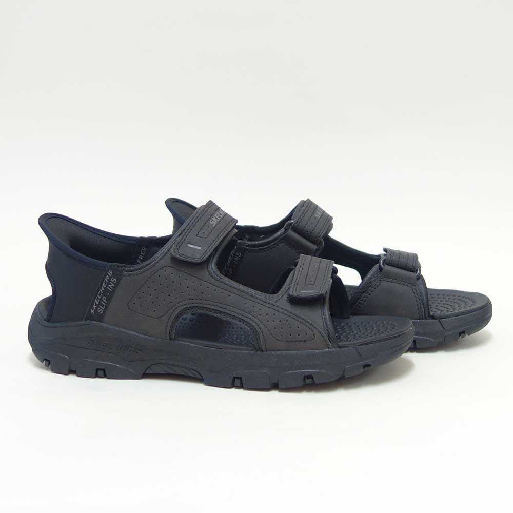 スケッチャーズSKECHERSリラックスドフィット：トレスメン-リース205289ブラック（メンズ）スポーツサンダルスニーカーハンズフリー「靴」