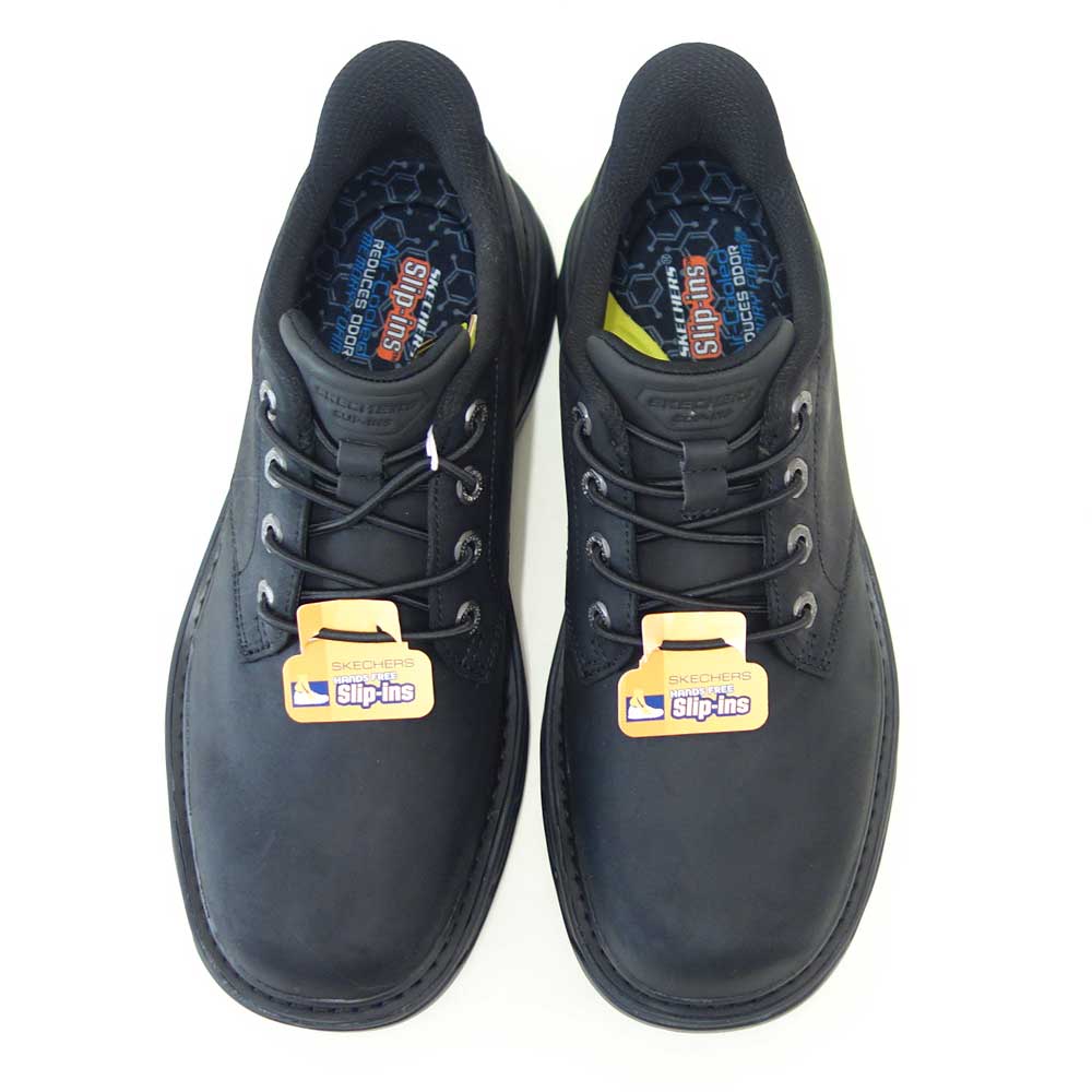 スケッチャーズSKECHERSLOCKETTグスタフ205307BLKブラック（メンズ）リラックスドフィット(3E)レザースリッポンハンズフリーウォーキングビジネス「靴」