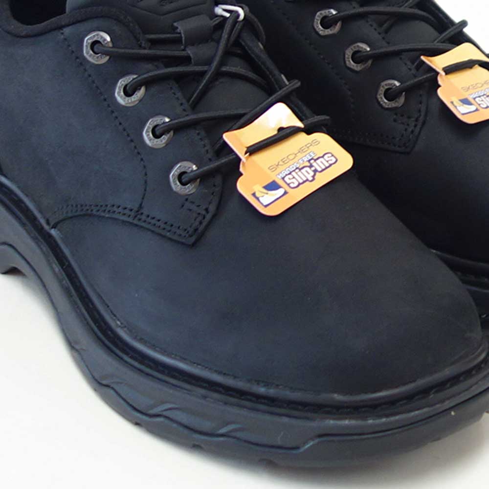 スケッチャーズSKECHERSLOCKETTグスタフ205307BLKブラック（メンズ）リラックスドフィット(3E)レザースリッポンハンズフリーウォーキングビジネス「靴」