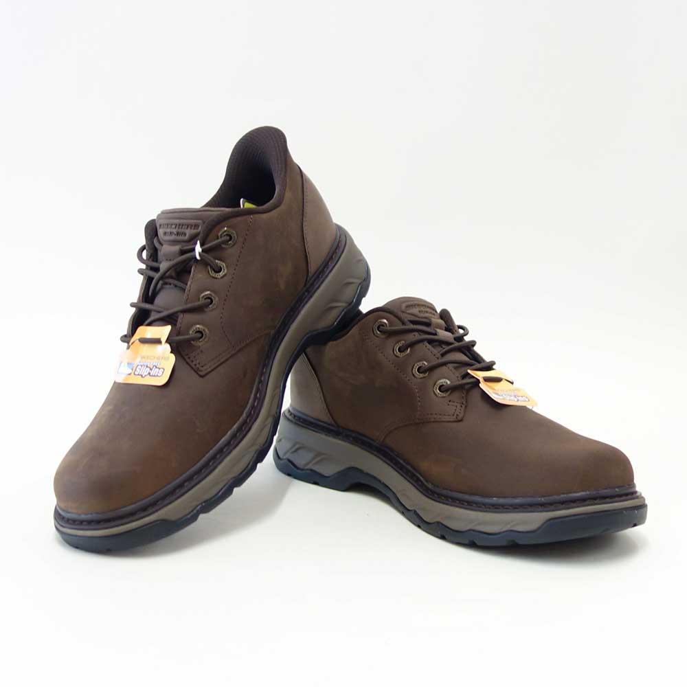 スケッチャーズSKECHERSLOCKETTグスタフ205307COCカカオ（メンズ）リラックスドフィット(3E)レザースリッポンハンズフリーウォーキングビジネス「靴」