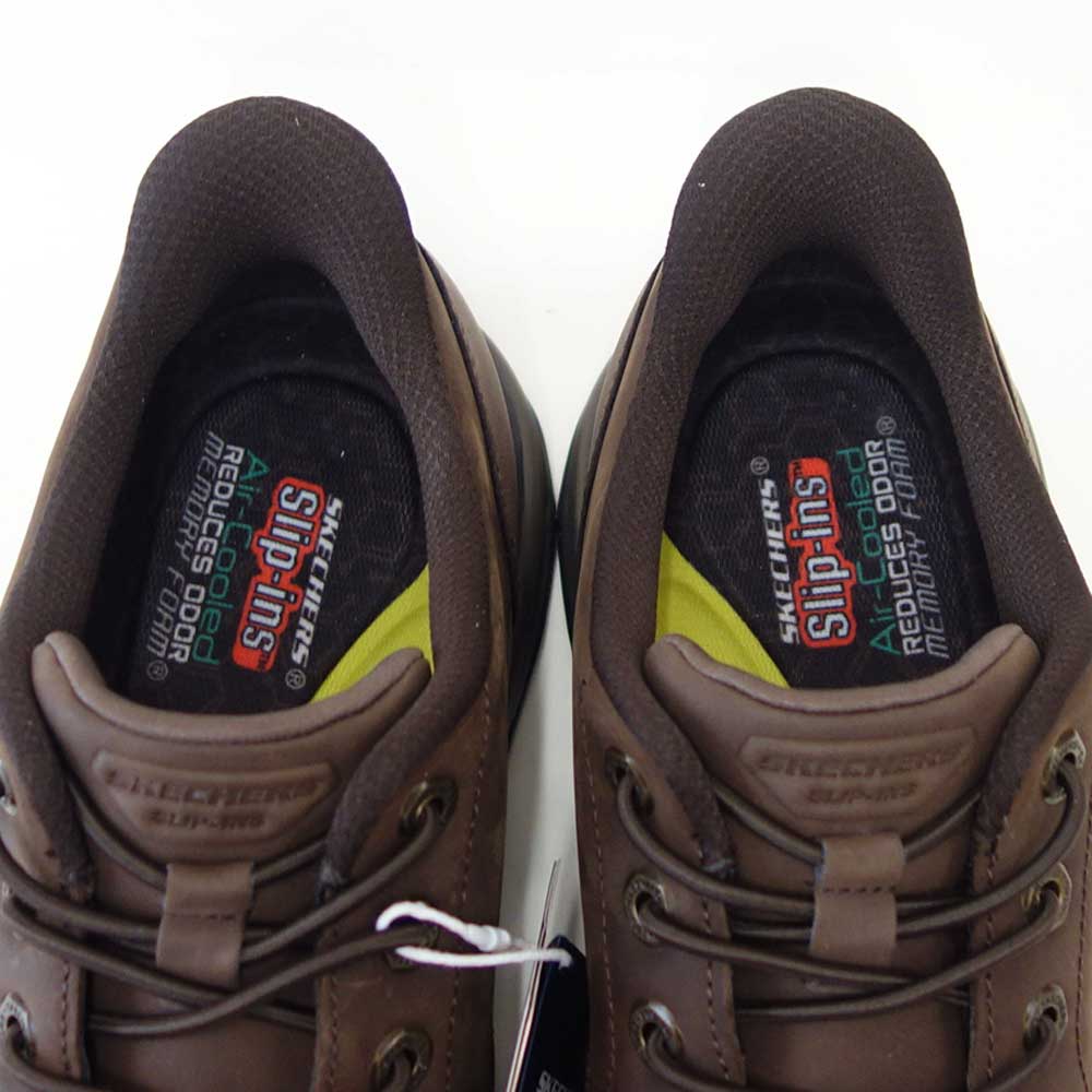 スケッチャーズSKECHERSLOCKETTグスタフ205307COCカカオ（メンズ）リラックスドフィット(3E)レザースリッポンハンズフリーウォーキングビジネス「靴」
