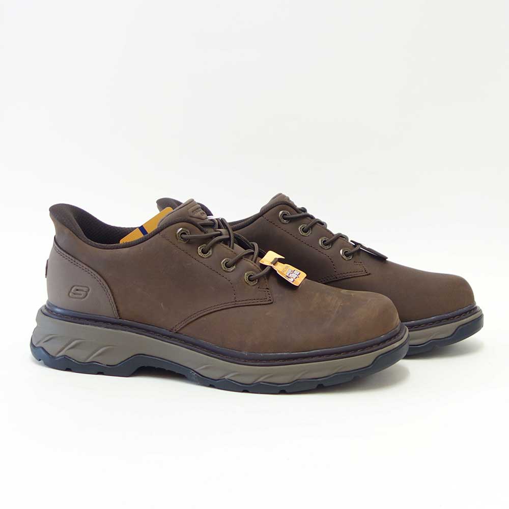 スケッチャーズSKECHERSLOCKETTグスタフ205307COCカカオ（メンズ）リラックスドフィット(3E)レザースリッポンハンズフリーウォーキングビジネス「靴」