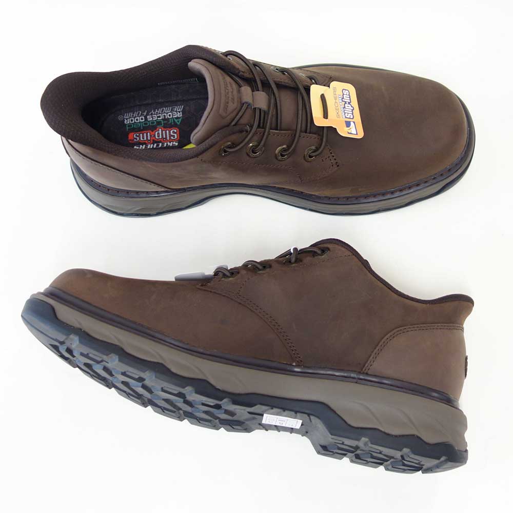 スケッチャーズSKECHERSLOCKETTグスタフ205307COCカカオ（メンズ）リラックスドフィット(3E)レザースリッポンハンズフリーウォーキングビジネス「靴」