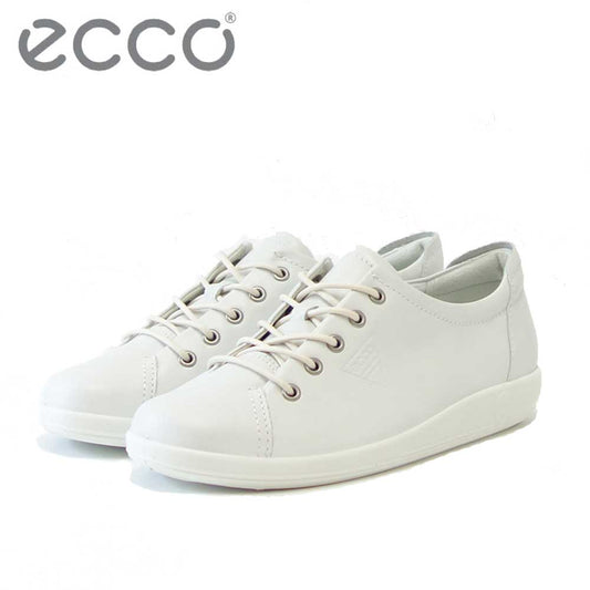 エコー ECCO SOFT 2.0 ホワイト 206503 01007 （レディース） 快適な履き心地のレザースニーカー  レースアップシューズ   「靴」