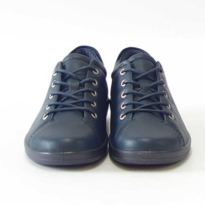 エコー ECCO SOFT 2.0 ネイビー 206503 11038 （レディース） 快適な履き心地のレザースニーカー  レースアップシューズ   シュリンクレザー「靴」
