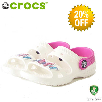 【SALE 20%OFF】 crocs クロックス classic embellished sandal t クラシック エンベリッシュド サンダル トドラー （リトルキッズ）207803100 ホワイト「靴」