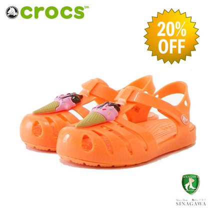 【SALE 20%OFF】 crocs クロックス Isabella Charm sandal t イザベラ チャーム サンダル T （リトルキッズ）208445 831 パーシモン「靴」