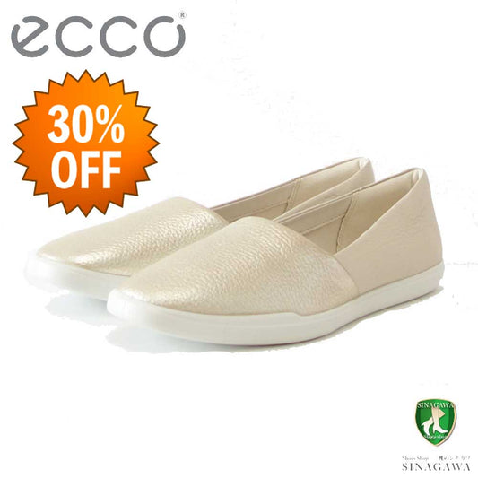 【SALE 30%OFF】 エコー ECCO SIMPIL WOMEN'S SLIP-ON ゴールド／ベージュ 20860360674 （レディース） 甲深 フラット パンプス 快適な履き心地のレザーシューズ コンフォートシューズ 「靴」