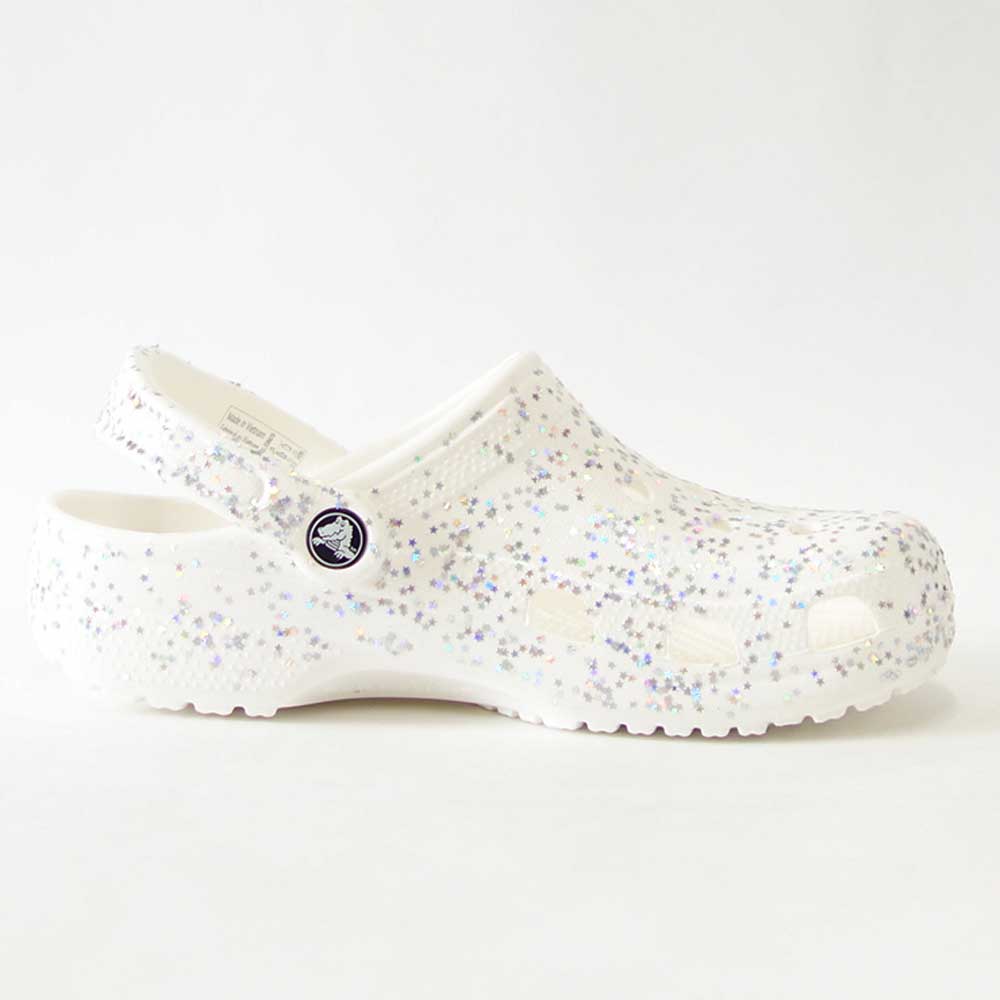 【SALE 20%OFF】 crocs クロックス classic starry glitter clog k クラシック スターリー グリッター クロッグ （キッズ）208619100 ホワイト「靴」