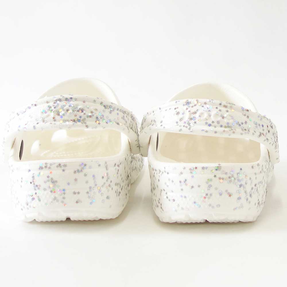 【SALE 20%OFF】 crocs クロックス classic starry glitter clog k クラシック スターリー グリッター クロッグ （キッズ）208619100 ホワイト「靴」