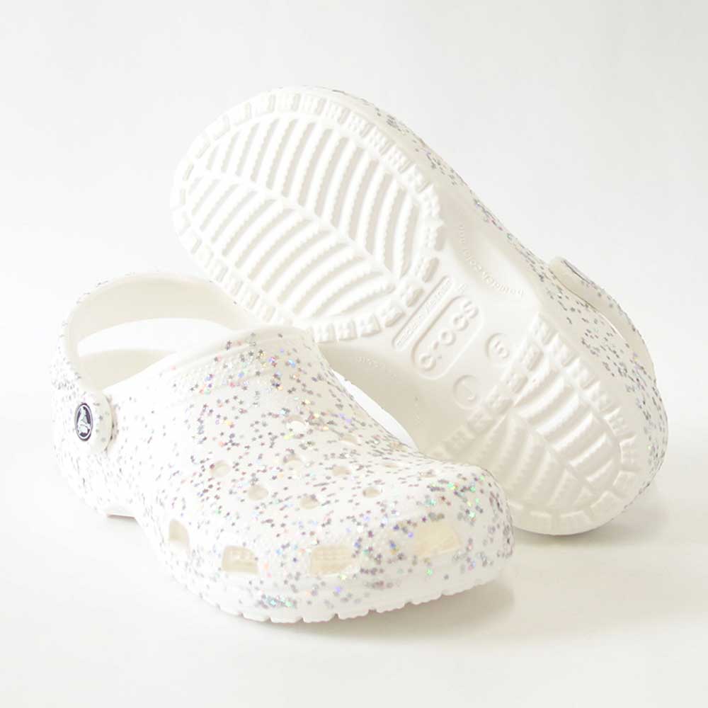 【SALE 20%OFF】 crocs クロックス classic starry glitter clog k クラシック スターリー グリッター クロッグ （キッズ）208619100 ホワイト「靴」