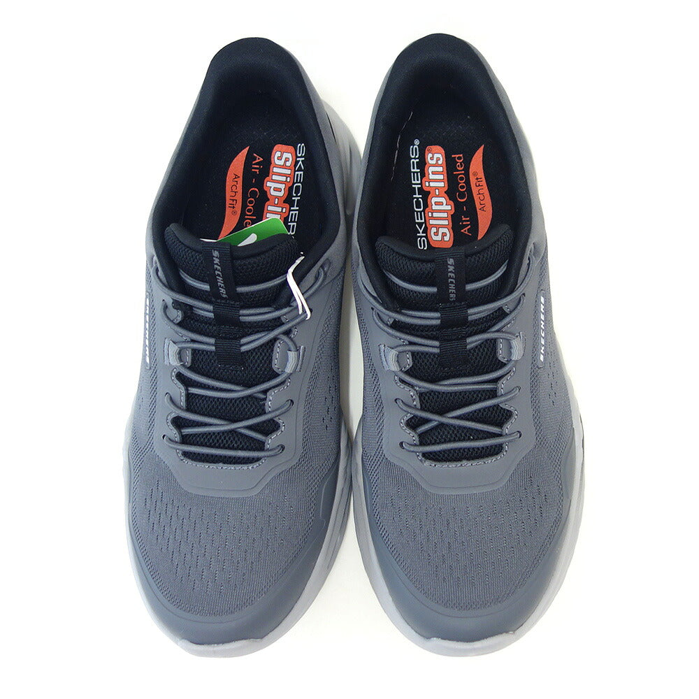 スケッチャーズSKECHERSアーチフィットオーヴァン-ハンター211319チャコール（メンズ）リラックスドフィットメッシュ人工繊維スニーカーハンズフリー「靴」