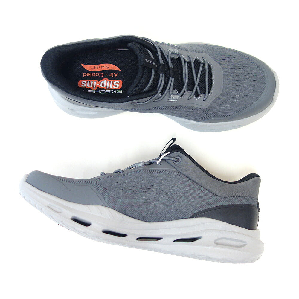 スケッチャーズSKECHERSアーチフィットオーヴァン-ハンター211319チャコール（メンズ）リラックスドフィットメッシュ人工繊維スニーカーハンズフリー「靴」