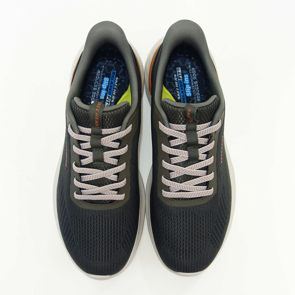 スケッチャーズSKECHERSガーナー-エリス211369OLVオリーブ（メンズ）メッシュ人工繊維リラックスドフィット(3E相当)スニーカーハンズフリー「靴」