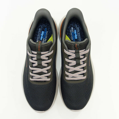 スケッチャーズSKECHERSガーナー-エリス211369OLVオリーブ（メンズ）メッシュ人工繊維リラックスドフィット(3E相当)スニーカーハンズフリー「靴」
