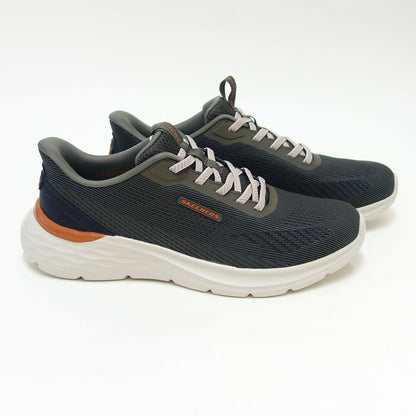 スケッチャーズSKECHERSガーナー-エリス211369OLVオリーブ（メンズ）メッシュ人工繊維リラックスドフィット(3E相当)スニーカーハンズフリー「靴」
