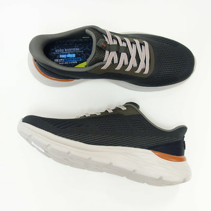 スケッチャーズSKECHERSガーナー-エリス211369OLVオリーブ（メンズ）メッシュ人工繊維リラックスドフィット(3E相当)スニーカーハンズフリー「靴」