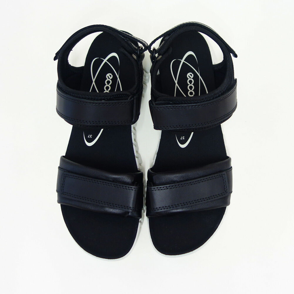 エコーECCOGruuvSolWOMEN'SSANDALブラック21310301001（レディース）中厚底フラットコンフォートサンダル快適な履き心地のレザーシューズコンフォートシューズ「靴」