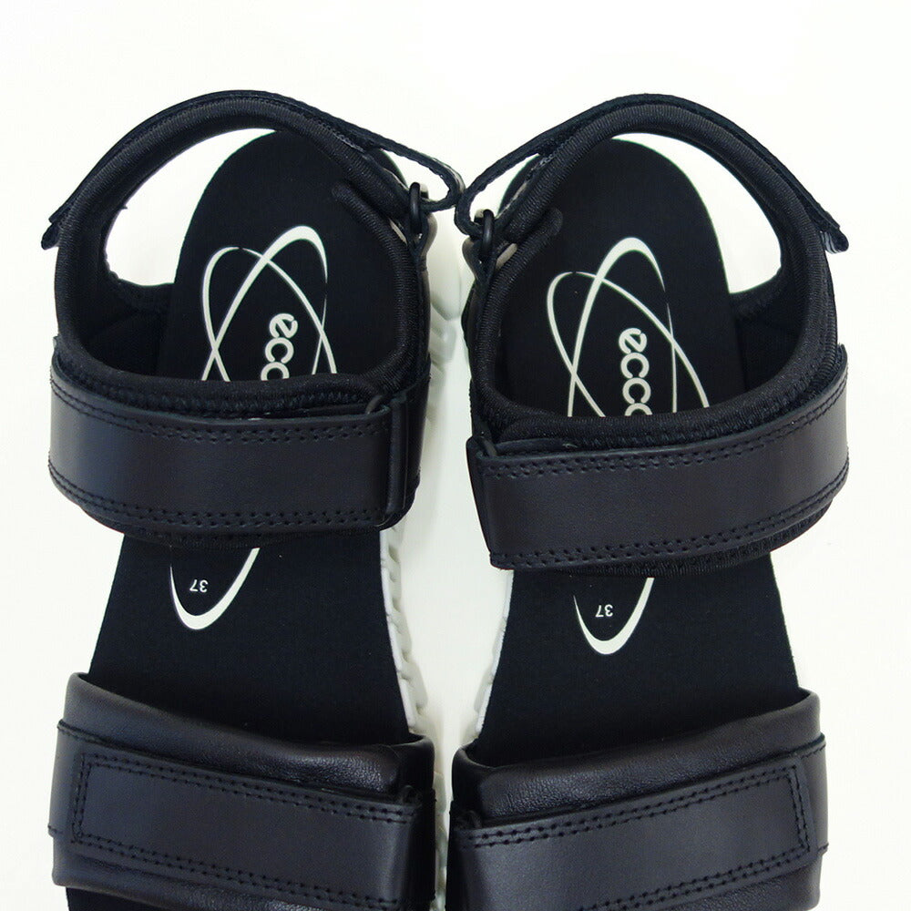 エコーECCOGruuvSolWOMEN'SSANDALブラック21310301001（レディース）中厚底フラットコンフォートサンダル快適な履き心地のレザーシューズコンフォートシューズ「靴」