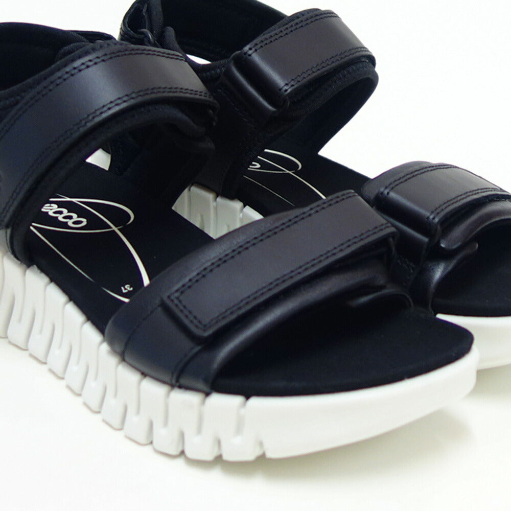 エコーECCOGruuvSolWOMEN'SSANDALブラック21310301001（レディース）中厚底フラットコンフォートサンダル快適な履き心地のレザーシューズコンフォートシューズ「靴」