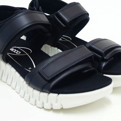 エコーECCOGruuvSolWOMEN'SSANDALブラック21310301001（レディース）中厚底フラットコンフォートサンダル快適な履き心地のレザーシューズコンフォートシューズ「靴」