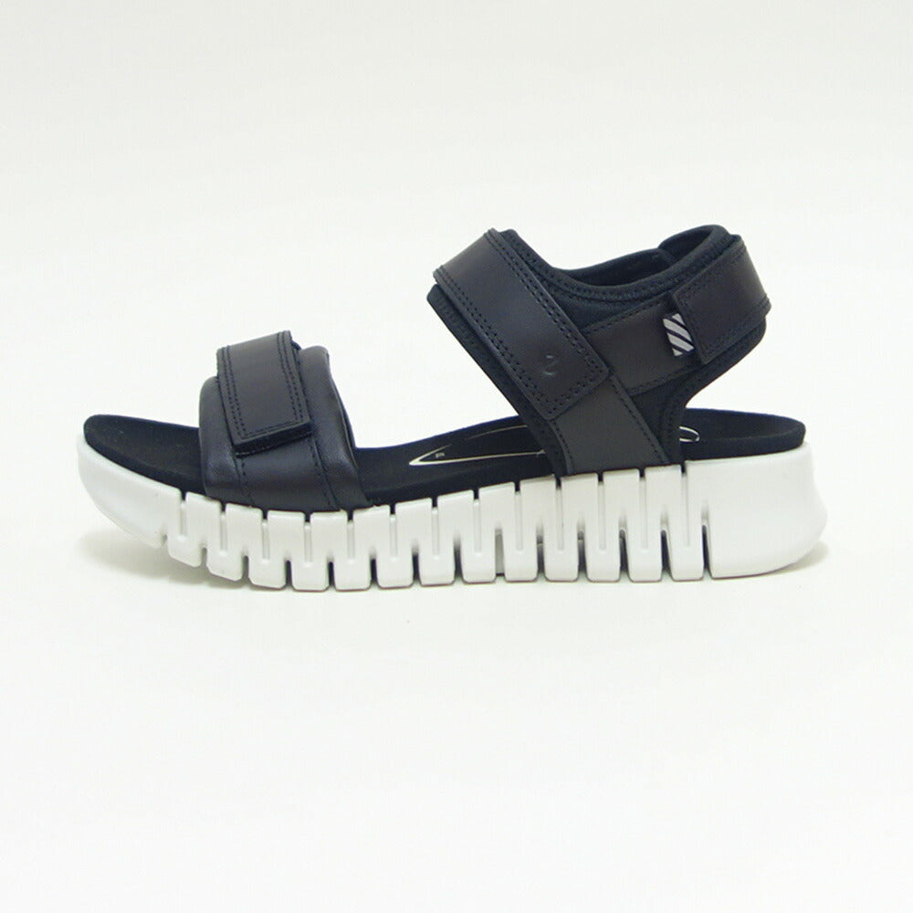 エコーECCOGruuvSolWOMEN'SSANDALブラック21310301001（レディース）中厚底フラットコンフォートサンダル快適な履き心地のレザーシューズコンフォートシューズ「靴」
