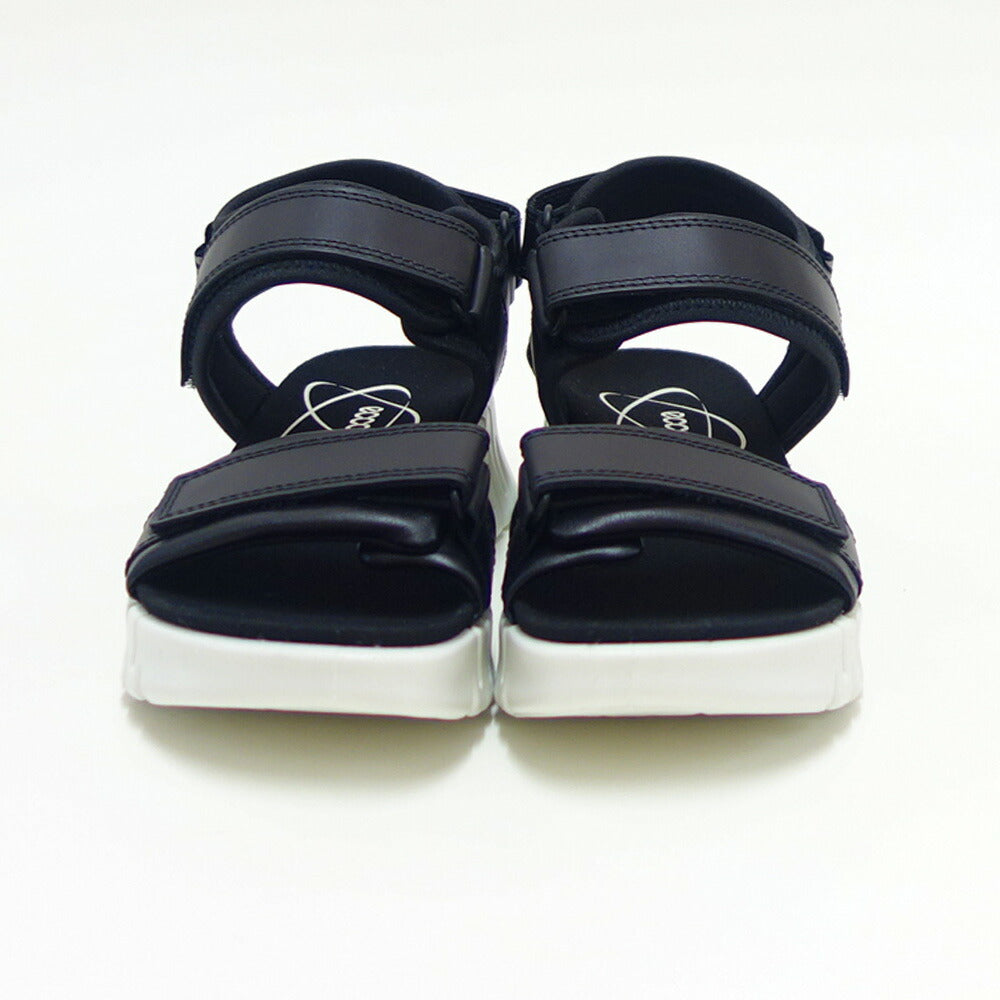 エコーECCOGruuvSolWOMEN'SSANDALブラック21310301001（レディース）中厚底フラットコンフォートサンダル快適な履き心地のレザーシューズコンフォートシューズ「靴」
