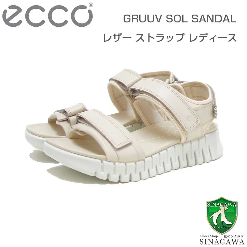 エコーECCOGruuvSolWOMEN'SSANDALベージュ21310301378（レディース）中厚底フラットコンフォートサンダル快適な履き心地のレザーシューズコンフォートシューズ「靴」