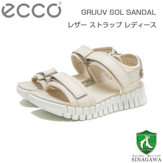 エコーECCOGruuvSolWOMEN'SSANDALベージュ21310301378（レディース）中厚底フラットコンフォートサンダル快適な履き心地のレザーシューズコンフォートシューズ「靴」