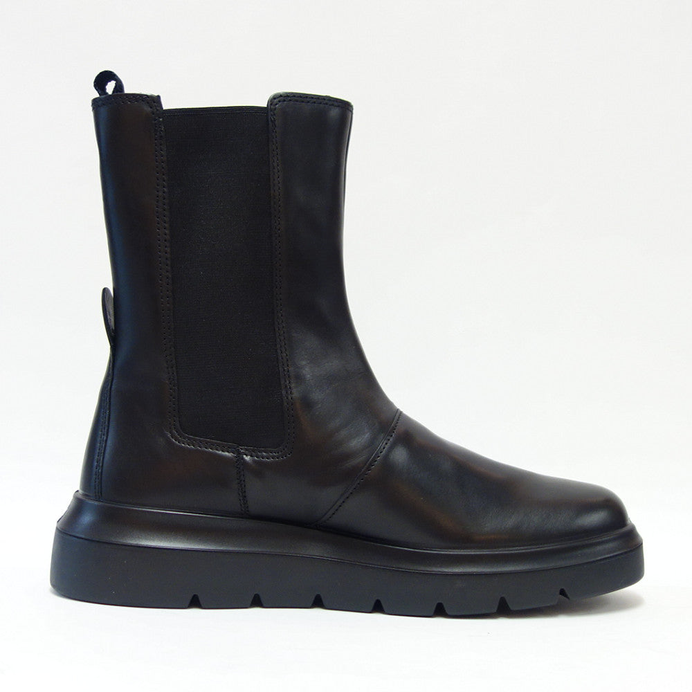 エコー ECCO NOUVELLE WOMENS TALL CHELSEA BOOTS 216223 01001 ブラック （レディース）チェルシーブーツ 上質天然皮革  ストレッチ ハーフブーツ スリップオン 「靴」