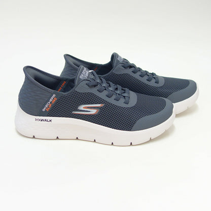 スケッチャーズSKECHERSGOWALKFLEX-ハンズアップ216324WWGRYグレー（メンズ）メッシュ人工繊維エクストラワイドフィット(5E相当)スニーカーハンズフリー「靴」