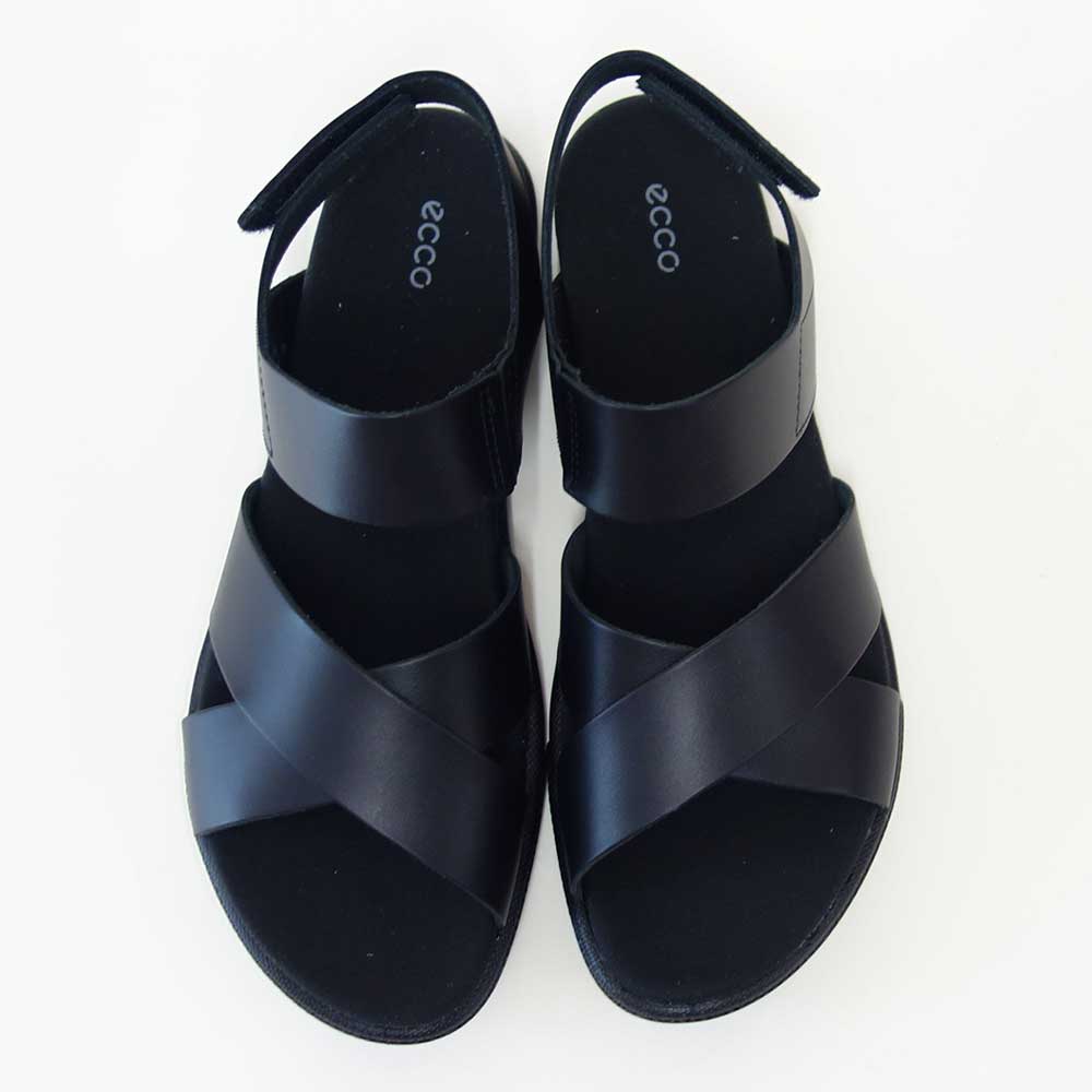 エコーECCOSAMARAWOMEN'SSANDALブラック22010301001（レディース）フラットコンフォートサンダル快適な履き心地のレザーシューズコンフォートシューズ「靴」