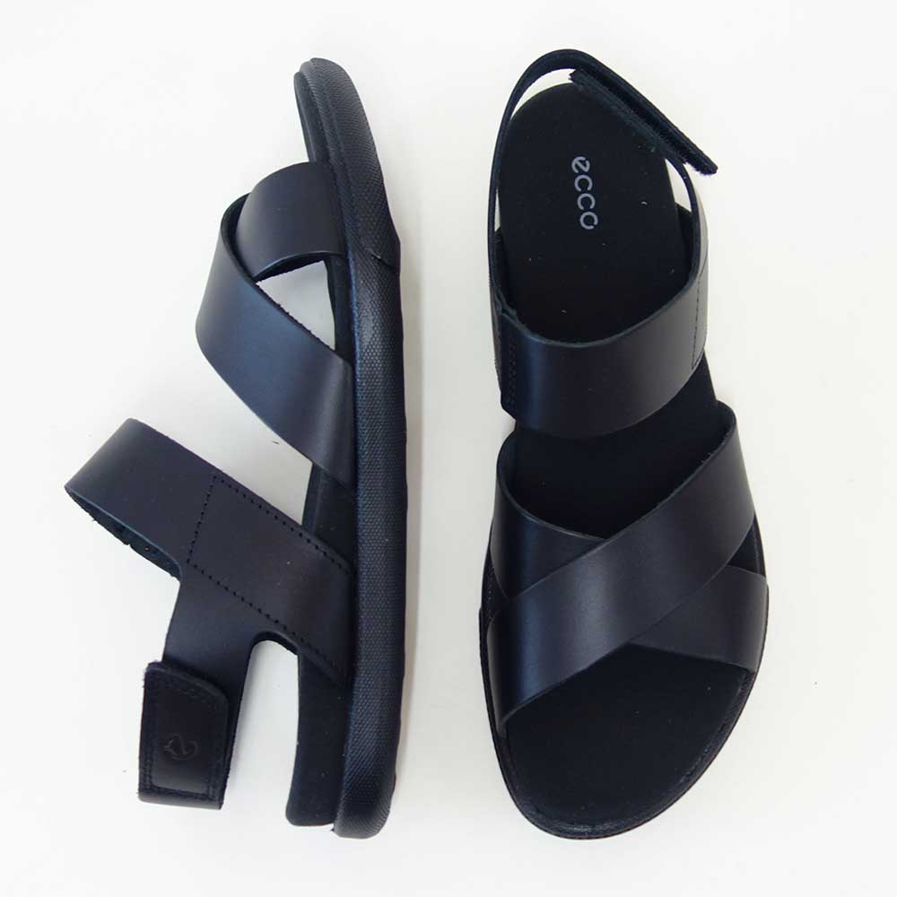 エコーECCOSAMARAWOMEN'SSANDALブラック22010301001（レディース）フラットコンフォートサンダル快適な履き心地のレザーシューズコンフォートシューズ「靴」